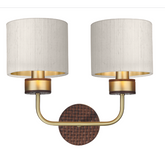 David Hunt Lighting Hunter Double Wall Light Brass with Bespoke Shade   HUN0940